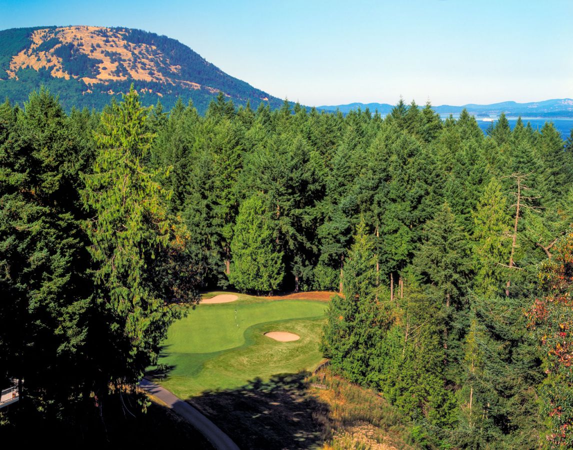 Golf Course Overview Hole 9 at Arbutus Ridge Golf Club Arbutus